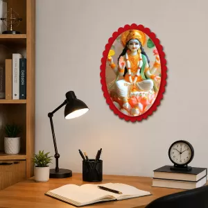Lakshmi Wall Decorative Showpiece 6 X 8 Inch | 4 MM MDF Wooden Glossy Sublimation Print | Back Hook Wall Hanging | Home Temple & Living Room Decor (F58093) Lakshmi Wall Decorative Showpiece 6 X 8 Inch | 4 MM MDF Wooden Glossy Sublimation Print | Back Hook Wall Hanging | Home Temple & Living Room Decor (F58093)