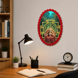 Tripura Sundari Wall Decorative Showpiece 6 X 8 Inch | 4 MM MDF Wooden Glossy Sublimation Print | Back Hook Wall Hanging | Home Temple & Living Room Decor (F58096) Tripura Sundari Wall Decorative Showpiece 6 X 8 Inch | 4 MM MDF Wooden Glossy Sublimation Print | Back Hook Wall Hanging | Home Temple & Living Room Decor (F58096)