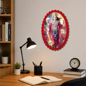Vishnu Wall Decorative Showpiece 6 X 8 Inch | 4 MM MDF Wooden Glossy Sublimation Print | Back Hook Wall Hanging | Home Temple & Living Room Decor (F58097) Vishnu Wall Decorative Showpiece 6 X 8 Inch | 4 MM MDF Wooden Glossy Sublimation Print | Back Hook Wall Hanging | Home Temple & Living Room Decor (F58097)