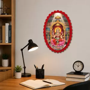 Lakshmi Wall Decorative Showpiece 6 X 8 Inch | 4 MM MDF Wooden Glossy Sublimation Print | Back Hook Wall Hanging | Home Temple & Living Room Decor (F58101) Lakshmi Wall Decorative Showpiece 6 X 8 Inch | 4 MM MDF Wooden Glossy Sublimation Print | Back Hook Wall Hanging | Home Temple & Living Room Decor (F58101)