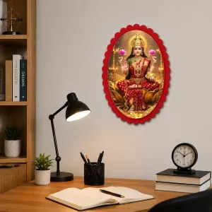 Lakshmi Wall Decorative Showpiece 6 X 8 Inch | 4 MM MDF Wooden Glossy Sublimation Print | Back Hook Wall Hanging | Home Temple & Living Room Decor (F58106) Lakshmi Wall Decorative Showpiece 6 X 8 Inch | 4 MM MDF Wooden Glossy Sublimation Print | Back Hook Wall Hanging | Home Temple & Living Room Decor (F58106)