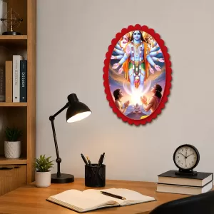Vishnu Wall Decorative Showpiece 6 X 8 Inch | 4 MM MDF Wooden Glossy Sublimation Print | Back Hook Wall Hanging | Home Temple & Living Room Decor (F58107) Vishnu Wall Decorative Showpiece 6 X 8 Inch | 4 MM MDF Wooden Glossy Sublimation Print | Back Hook Wall Hanging | Home Temple & Living Room Decor (F58107)