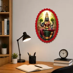 Ayodhya Mata Wall Decorative Showpiece 6 X 8 Inch | 4 MM MDF Wooden Glossy Sublimation Print | Back Hook Wall Hanging | Home Temple & Living Room Decor (F58127)