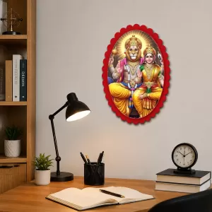 Narasimha And Lakshmi Wall Decorative Showpiece 6 X 8 Inch | 4 MM MDF Wooden Glossy Sublimation Print | Back Hook Wall Hanging | Home Temple & Living Room Decor (F58129) Narasimha And Lakshmi Wall Decorative Showpiece 6 X 8 Inch | 4 MM MDF Wooden Glossy Sublimation Print | Back Hook Wall Hanging | Home Temple & Living Room Decor (F58129)
