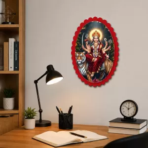 Durga Wall Decorative Showpiece 6 X 8 Inch | 4 MM MDF Wooden Glossy Sublimation Print | Back Hook Wall Hanging | Home Temple & Living Room Decor (F58131) Durga Wall Decorative Showpiece 6 X 8 Inch | 4 MM MDF Wooden Glossy Sublimation Print | Back Hook Wall Hanging | Home Temple & Living Room Decor (F58131)