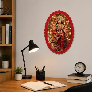 Durga Wall Decorative Showpiece 6 X 8 Inch | 4 MM MDF Wooden Glossy Sublimation Print | Back Hook Wall Hanging | Home Temple & Living Room Decor (F58137) Durga Wall Decorative Showpiece 6 X 8 Inch | 4 MM MDF Wooden Glossy Sublimation Print | Back Hook Wall Hanging | Home Temple & Living Room Decor (F58137)