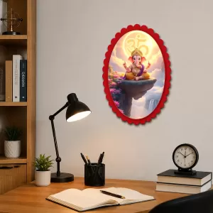 Ganesha Wall Decorative Showpiece 6 X 8 Inch | 4 MM MDF Wooden Glossy Sublimation Print | Back Hook Wall Hanging | Home Temple & Living Room Decor (F58151) Ganesha Wall Decorative Showpiece 6 X 8 Inch | 4 MM MDF Wooden Glossy Sublimation Print | Back Hook Wall Hanging | Home Temple & Living Room Decor (F58151)
