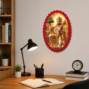 Hanuman Wall Decorative Showpiece 6 X 8 Inch | 4 MM MDF Wooden Glossy Sublimation Print | Back Hook Wall Hanging | Home Temple & Living Room Decor (F58155) Hanuman Wall Decorative Showpiece 6 X 8 Inch | 4 MM MDF Wooden Glossy Sublimation Print | Back Hook Wall Hanging | Home Temple & Living Room Decor (F58155)