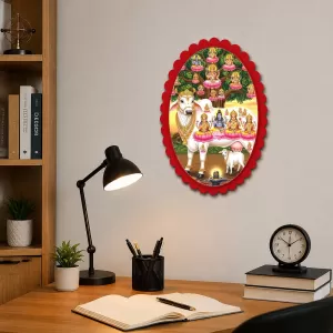 Kamadhenu Wall Decorative Showpiece 6 X 8 Inch | 4 MM MDF Wooden Glossy Sublimation Print | Back Hook Wall Hanging | Home Temple & Living Room Decor (F58163) Kamadhenu Wall Decorative Showpiece 6 X 8 Inch | 4 MM MDF Wooden Glossy Sublimation Print | Back Hook Wall Hanging | Home Temple & Living Room Decor (F58163)