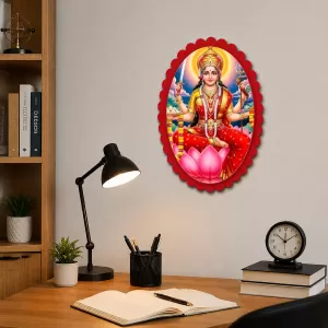 Lakshmi Wall Decorative Showpiece 6 X 8 Inch | 4 MM MDF Wooden Glossy Sublimation Print | Back Hook Wall Hanging | Home Temple & Living Room Decor (F58166) Lakshmi Wall Decorative Showpiece 6 X 8 Inch | 4 MM MDF Wooden Glossy Sublimation Print | Back Hook Wall Hanging | Home Temple & Living Room Decor (F58166)