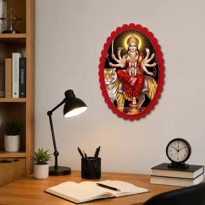 Durga Wall Decorative Showpiece 6 X 8 Inch | 4 MM MDF Wooden Glossy Sublimation Print | Back Hook Wall Hanging | Home Temple & Living Room Decor (F58168) Durga Wall Decorative Showpiece 6 X 8 Inch | 4 MM MDF Wooden Glossy Sublimation Print | Back Hook Wall Hanging | Home Temple & Living Room Decor (F58168)