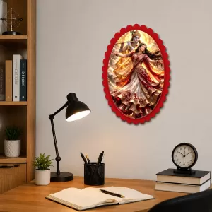 Radha And Krishna Wall Decorative Showpiece 6 X 8 Inch | 4 MM MDF Wooden Glossy Sublimation Print | Back Hook Wall Hanging | Home Temple & Living Room Decor (F58170) Radha And Krishna Wall Decorative Showpiece 6 X 8 Inch | 4 MM MDF Wooden Glossy Sublimation Print | Back Hook Wall Hanging | Home Temple & Living Room Decor (F58170)