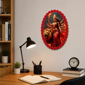 Durga Wall Decorative Showpiece 6 X 8 Inch | 4 MM MDF Wooden Glossy Sublimation Print | Back Hook Wall Hanging | Home Temple & Living Room Decor (F58174) Durga Wall Decorative Showpiece 6 X 8 Inch | 4 MM MDF Wooden Glossy Sublimation Print | Back Hook Wall Hanging | Home Temple & Living Room Decor (F58174)
