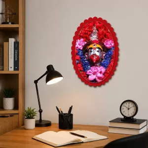 Ganesha Wall Decorative Showpiece 6 X 8 Inch | 4 MM MDF Wooden Glossy Sublimation Print | Back Hook Wall Hanging | Home Temple & Living Room Decor (F58190)