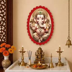 Ganesha Wall Decorative Showpiece 6 X 8 Inch | 4 MM MDF Wooden Glossy Sublimation Print | Back Hook Wall Hanging | Home Temple & Living Room Decor (F56972) Ganesha Wall Decorative Showpiece 6 X 8 Inch | 4 MM MDF Wooden Glossy Sublimation Print | Back Hook Wall Hanging | Home Temple & Living Room Decor (F56972)