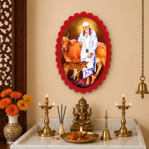 Shirdi Sai Baba Wall Decorative Showpiece 6 X 8 Inch | 4 MM MDF Wooden Glossy Sublimation Print | Back Hook Wall Hanging | Home Temple & Living Room Decor (F56978) Shirdi Sai Baba Wall Decorative Showpiece 6 X 8 Inch | 4 MM MDF Wooden Glossy Sublimation Print | Back Hook Wall Hanging | Home Temple & Living Room Decor (F56978)
