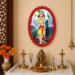 Lord Murugan Wall Decorative Showpiece 6 X 8 Inch | 4 MM MDF Wooden Glossy Sublimation Print | Back Hook Wall Hanging | Home Temple & Living Room Decor (F57002) Lord Murugan Wall Decorative Showpiece 6 X 8 Inch | 4 MM MDF Wooden Glossy Sublimation Print | Back Hook Wall Hanging | Home Temple & Living Room Decor (F57002)