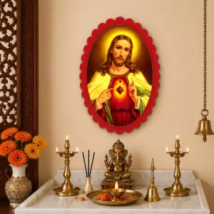 Jesus Christ Wall Decorative Showpiece 6 X 8 Inch | 4 MM MDF Wooden Glossy Sublimation Print | Back Hook Wall Hanging | Home Temple & Living Room Decor (F57004) Jesus Christ Wall Decorative Showpiece 6 X 8 Inch | 4 MM MDF Wooden Glossy Sublimation Print | Back Hook Wall Hanging | Home Temple & Living Room Decor (F57004)
