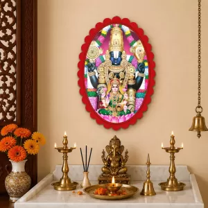 Tirupati Balaji Wall Decorative Showpiece 6 X 8 Inch | 4 MM MDF Wooden Glossy Sublimation Print | Back Hook Wall Hanging | Home Temple & Living Room Decor (F57009) Tirupati Balaji Wall Decorative Showpiece 6 X 8 Inch | 4 MM MDF Wooden Glossy Sublimation Print | Back Hook Wall Hanging | Home Temple & Living Room Decor (F57009)