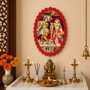 Radha Shree Krishna Wall Decorative Showpiece 6 X 8 Inch | 4 MM MDF Wooden Glossy Sublimation Print | Back Hook Wall Hanging | Home Temple & Living Room Decor (F57013) Radha Shree Krishna Wall Decorative Showpiece 6 X 8 Inch | 4 MM MDF Wooden Glossy Sublimation Print | Back Hook Wall Hanging | Home Temple & Living Room Decor (F57013)