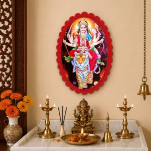 Goddess Durga Wall Decorative Showpiece 6 X 8 Inch | 4 MM MDF Wooden Glossy Sublimation Print | Back Hook Wall Hanging | Home Temple & Living Room Decor (F57027) Goddess Durga Wall Decorative Showpiece 6 X 8 Inch | 4 MM MDF Wooden Glossy Sublimation Print | Back Hook Wall Hanging | Home Temple & Living Room Decor (F57027)