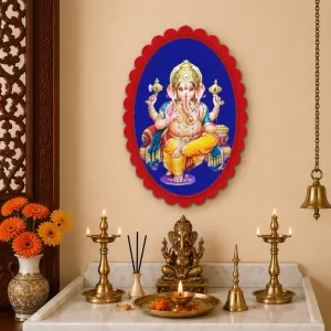Lord Ganesha Wall Decorative Showpiece 6 X 8 Inch | 4 MM MDF Wooden Glossy Sublimation Print | Back Hook Wall Hanging | Home Temple & Living Room Decor (F57029) Lord Ganesha Wall Decorative Showpiece 6 X 8 Inch | 4 MM MDF Wooden Glossy Sublimation Print | Back Hook Wall Hanging | Home Temple & Living Room Decor (F57029)