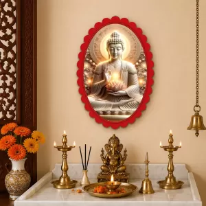 Gautama Buddha Wall Decorative Showpiece 6 X 8 Inch | 4 MM MDF Wooden Glossy Sublimation Print | Back Hook Wall Hanging | Home Temple & Living Room Decor (F57034) Gautama Buddha Wall Decorative Showpiece 6 X 8 Inch | 4 MM MDF Wooden Glossy Sublimation Print | Back Hook Wall Hanging | Home Temple & Living Room Decor (F57034)