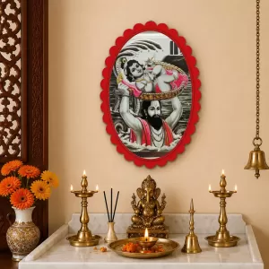 Vasudeva And Shree Krishna Wall Decorative Showpiece 6 X 8 Inch | 4 MM MDF Wooden Glossy Sublimation Print | Back Hook Wall Hanging | Home Temple & Living Room Decor (F57044) Vasudeva And Shree Krishna Wall Decorative Showpiece 6 X 8 Inch | 4 MM MDF Wooden Glossy Sublimation Print | Back Hook Wall Hanging | Home Temple & Living Room Decor (F57044)