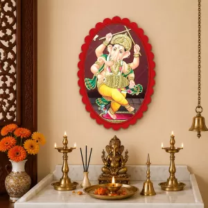 Lord Ganesha Wall Decorative Showpiece 6 X 8 Inch | 4 MM MDF Wooden Glossy Sublimation Print | Back Hook Wall Hanging | Home Temple & Living Room Decor (F57078) Lord Ganesha Wall Decorative Showpiece 6 X 8 Inch | 4 MM MDF Wooden Glossy Sublimation Print | Back Hook Wall Hanging | Home Temple & Living Room Decor (F57078)