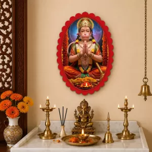 Hanuman Wall Decorative Showpiece 6 X 8 Inch | 4 MM MDF Wooden Glossy Sublimation Print | Back Hook Wall Hanging | Home Temple & Living Room Decor (F57113) Hanuman Wall Decorative Showpiece 6 X 8 Inch | 4 MM MDF Wooden Glossy Sublimation Print | Back Hook Wall Hanging | Home Temple & Living Room Decor (F57113)