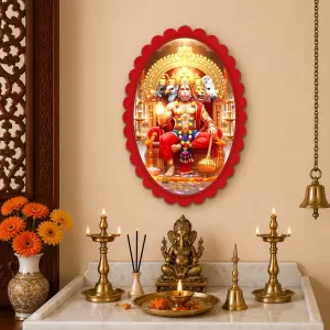Hanuman Wall Decorative Showpiece 6 X 8 Inch | 4 MM MDF Wooden Glossy Sublimation Print | Back Hook Wall Hanging | Home Temple & Living Room Decor (F57115)