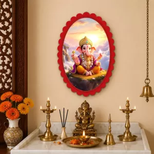 Ganesha Wall Decorative Showpiece 6 X 8 Inch | 4 MM MDF Wooden Glossy Sublimation Print | Back Hook Wall Hanging | Home Temple & Living Room Decor (F57120) Ganesha Wall Decorative Showpiece 6 X 8 Inch | 4 MM MDF Wooden Glossy Sublimation Print | Back Hook Wall Hanging | Home Temple & Living Room Decor (F57120)