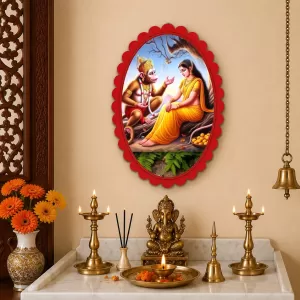 Hanuman Wall Decorative Showpiece 6 X 8 Inch | 4 MM MDF Wooden Glossy Sublimation Print | Back Hook Wall Hanging | Home Temple & Living Room Decor (F57154) Hanuman Wall Decorative Showpiece 6 X 8 Inch | 4 MM MDF Wooden Glossy Sublimation Print | Back Hook Wall Hanging | Home Temple & Living Room Decor (F57154)