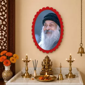 Osho Wall Decorative Showpiece 6 X 8 Inch | 4 MM MDF Wooden Glossy Sublimation Print | Back Hook Wall Hanging | Home Temple & Living Room Decor (F57156)