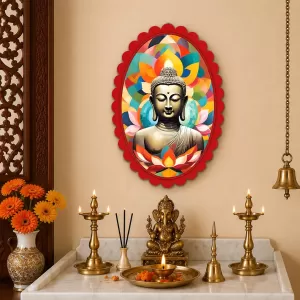 The Buddha Wall Decorative Showpiece 6 X 8 Inch | 4 MM MDF Wooden Glossy Sublimation Print | Back Hook Wall Hanging | Home Temple & Living Room Decor (F57171) The Buddha Wall Decorative Showpiece 6 X 8 Inch | 4 MM MDF Wooden Glossy Sublimation Print | Back Hook Wall Hanging | Home Temple & Living Room Decor (F57171)