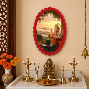 Ganesha Wall Decorative Showpiece 6 X 8 Inch | 4 MM MDF Wooden Glossy Sublimation Print | Back Hook Wall Hanging | Home Temple & Living Room Decor (F57178) Ganesha Wall Decorative Showpiece 6 X 8 Inch | 4 MM MDF Wooden Glossy Sublimation Print | Back Hook Wall Hanging | Home Temple & Living Room Decor (F57178)