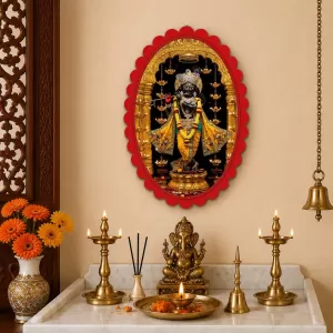 Krishna Wall Decorative Showpiece 6 X 8 Inch | 4 MM MDF Wooden Glossy Sublimation Print | Back Hook Wall Hanging | Home Temple & Living Room Decor (F57181) Krishna Wall Decorative Showpiece 6 X 8 Inch | 4 MM MDF Wooden Glossy Sublimation Print | Back Hook Wall Hanging | Home Temple & Living Room Decor (F57181)