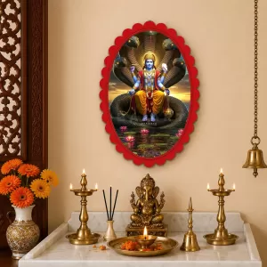 Vishnu Wall Decorative Showpiece 6 X 8 Inch | 4 MM MDF Wooden Glossy Sublimation Print | Back Hook Wall Hanging | Home Temple & Living Room Decor (F57189) Vishnu Wall Decorative Showpiece 6 X 8 Inch | 4 MM MDF Wooden Glossy Sublimation Print | Back Hook Wall Hanging | Home Temple & Living Room Decor (F57189)
