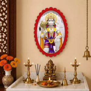 Hanuman Wall Decorative Showpiece 6 X 8 Inch | 4 MM MDF Wooden Glossy Sublimation Print | Back Hook Wall Hanging | Home Temple & Living Room Decor (F57193) Hanuman Wall Decorative Showpiece 6 X 8 Inch | 4 MM MDF Wooden Glossy Sublimation Print | Back Hook Wall Hanging | Home Temple & Living Room Decor (F57193)