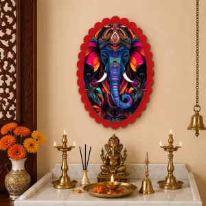 Ganesha Wall Decorative Showpiece 6 X 8 Inch | 4 MM MDF Wooden Glossy Sublimation Print | Back Hook Wall Hanging | Home Temple & Living Room Decor (F57194) Ganesha Wall Decorative Showpiece 6 X 8 Inch | 4 MM MDF Wooden Glossy Sublimation Print | Back Hook Wall Hanging | Home Temple & Living Room Decor (F57194)