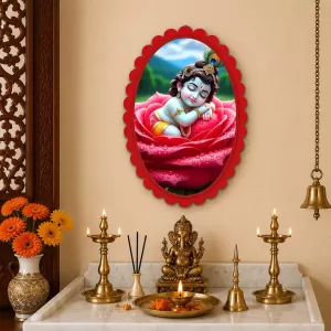 Lord Shree Krishna Wall Decorative Showpiece 6 X 8 Inch | 4 MM MDF Wooden Glossy Sublimation Print | Back Hook Wall Hanging | Home Temple & Living Room Decor (F57238) Lord Shree Krishna Wall Decorative Showpiece 6 X 8 Inch | 4 MM MDF Wooden Glossy Sublimation Print | Back Hook Wall Hanging | Home Temple & Living Room Decor (F57238)