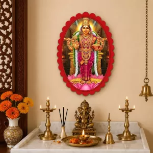 Lakshmi Wall Decorative Showpiece 6 X 8 Inch | 4 MM MDF Wooden Glossy Sublimation Print | Back Hook Wall Hanging | Home Temple & Living Room Decor (F57242) Lakshmi Wall Decorative Showpiece 6 X 8 Inch | 4 MM MDF Wooden Glossy Sublimation Print | Back Hook Wall Hanging | Home Temple & Living Room Decor (F57242)