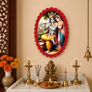Shree Krishna Wall Decorative Showpiece 6 X 8 Inch | 4 MM MDF Wooden Glossy Sublimation Print | Back Hook Wall Hanging | Home Temple & Living Room Decor (F57248) Shree Krishna Wall Decorative Showpiece 6 X 8 Inch | 4 MM MDF Wooden Glossy Sublimation Print | Back Hook Wall Hanging | Home Temple & Living Room Decor (F57248)