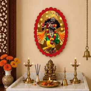 Shree Krishna Wall Decorative Showpiece 6 X 8 Inch | 4 MM MDF Wooden Glossy Sublimation Print | Back Hook Wall Hanging | Home Temple & Living Room Decor (F57268) Shree Krishna Wall Decorative Showpiece 6 X 8 Inch | 4 MM MDF Wooden Glossy Sublimation Print | Back Hook Wall Hanging | Home Temple & Living Room Decor (F57268)
