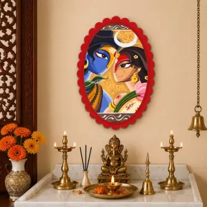 Radha Krishna Wall Decorative Showpiece 6 X 8 Inch | 4 MM MDF Wooden Glossy Sublimation Print | Back Hook Wall Hanging | Home Temple & Living Room Decor (F57269) Radha Krishna Wall Decorative Showpiece 6 X 8 Inch | 4 MM MDF Wooden Glossy Sublimation Print | Back Hook Wall Hanging | Home Temple & Living Room Decor (F57269)