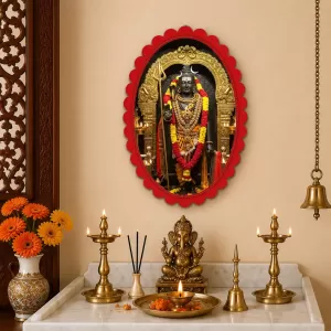 Shiva Wall Decorative Showpiece 6 X 8 Inch | 4 MM MDF Wooden Glossy Sublimation Print | Back Hook Wall Hanging | Home Temple & Living Room Decor (F57294)