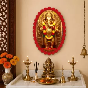 Lord Ganesha Wall Decorative Showpiece 6 X 8 Inch | 4 MM MDF Wooden Glossy Sublimation Print | Back Hook Wall Hanging | Home Temple & Living Room Decor (F57301) Lord Ganesha Wall Decorative Showpiece 6 X 8 Inch | 4 MM MDF Wooden Glossy Sublimation Print | Back Hook Wall Hanging | Home Temple & Living Room Decor (F57301)