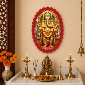 Lord Ganesha Wall Decorative Showpiece 6 X 8 Inch | 4 MM MDF Wooden Glossy Sublimation Print | Back Hook Wall Hanging | Home Temple & Living Room Decor (F57302) Lord Ganesha Wall Decorative Showpiece 6 X 8 Inch | 4 MM MDF Wooden Glossy Sublimation Print | Back Hook Wall Hanging | Home Temple & Living Room Decor (F57302)