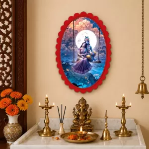 Radha Krishna Wall Decorative Showpiece 6 X 8 Inch | 4 MM MDF Wooden Glossy Sublimation Print | Back Hook Wall Hanging | Home Temple & Living Room Decor (F57305) Radha Krishna Wall Decorative Showpiece 6 X 8 Inch | 4 MM MDF Wooden Glossy Sublimation Print | Back Hook Wall Hanging | Home Temple & Living Room Decor (F57305)