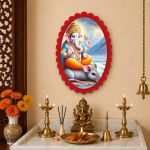 Lord Ganesha Wall Decorative Showpiece 6 X 8 Inch | 4 MM MDF Wooden Glossy Sublimation Print | Back Hook Wall Hanging | Home Temple & Living Room Decor (F57308) Lord Ganesha Wall Decorative Showpiece 6 X 8 Inch | 4 MM MDF Wooden Glossy Sublimation Print | Back Hook Wall Hanging | Home Temple & Living Room Decor (F57308)